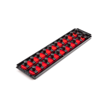 Tekton 20 Slot Universal Socket Organizer for 1/2 Inch Drive Sockets and Bit Sockets, Red - OST22120